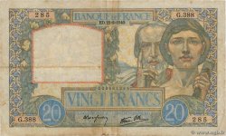20 Francs TRAVAIL ET SCIENCE FRANKREICH  1940 F.12.02 S