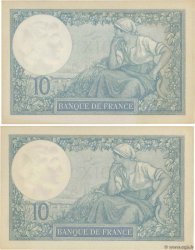 10 Francs MINERVE Consécutifs FRANCE  1923 F.06.07 XF+
