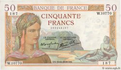 50 Francs CÉRÈS modifié FRANCIA  1939 F.18.29 MBC