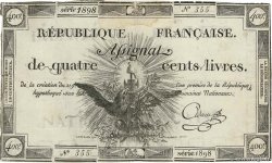 400 Livres FRANCE  1792 Ass.38a B+