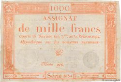1000 Francs FRANKREICH  1795 Ass.50a S