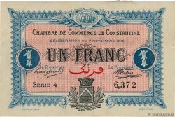 1 Franc FRANCE regionalism and miscellaneous Constantine 1916 JP.140.10 XF