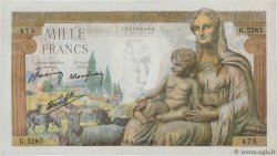 1000 Francs DÉESSE DÉMÉTER FRANCIA  1943 F.40.23 q.FDC