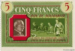 5 Francs BON DE SOLIDARITÉ FRANCE regionalism and miscellaneous  1941 KL.05D1 AU