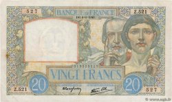 20 Francs TRAVAIL ET SCIENCE FRANCE  1940 F.12.03 TB+