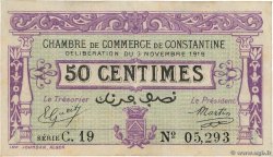 50 Centimes Grand numéro FRANCE regionalism and miscellaneous Constantine 1919 JP.140.21 VF