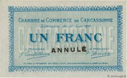 1 Franc Annulé FRANCE regionalism and various Carcassonne 1917 JP.038.14 AU+