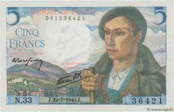 5 Francs BERGER FRANCE  1943 F.05.02