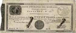 20 Francs Annulé FRANCIA  1801 PS.245a B
