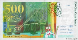 500 Francs PIERRE ET MARIE CURIE FRANCE  1995 F.76.02 UNC-