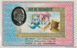 100 Francs BON DE SOLIDARITÉ FRANCE Regionalismus und verschiedenen  1941  fST