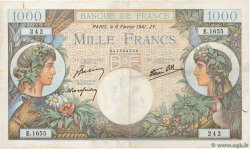 1000 Francs COMMERCE ET INDUSTRIE FRANCIA  1941 F.39.04 BC+