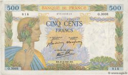 500 Francs LA PAIX FRANCIA  1941 F.32.17 MBC