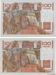100 Francs JEUNE PAYSAN Consécutifs FRANCE  1952 F.28.33 SUP+