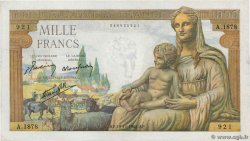 1000 Francs DÉESSE DÉMÉTER FRANCE  1942 F.40.11 VF