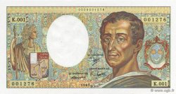 200 Francs Montesquieu Fauté FRANCE  1981 F.70.01 UNC