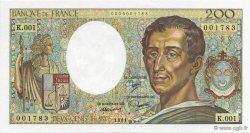 200 Francs Montesquieu Fauté FRANCE  1981 F.70.01 UNC