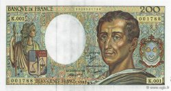 200 Francs Montesquieu Fauté FRANKREICH  1981 F.70.01 ST