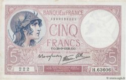 5 Francs FEMME CASQUÉE modifié  FRANCE  1939 F.04.10