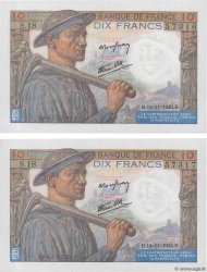 10 Francs MINEUR Consécutifs FRANCE  1942 F.08.05