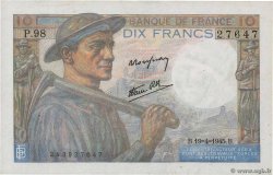 10 Francs MINEUR FRANCE  1945 F.08.13
