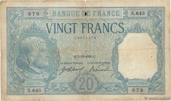 20 Francs BAYARD FRANCE  1916 F.11.01 VG