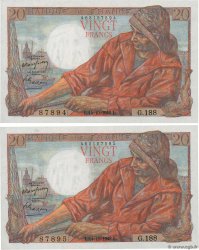 20 Francs PÊCHEUR Consécutifs FRANKREICH  1948 F.13.13 fST+