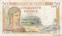 50 Francs CÉRÈS modifié FRANKREICH  1938 F.18.12 fVZ