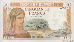 50 Francs CÉRÈS modifié FRANKREICH  1939 F.18.23 SS
