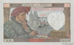 50 Francs JACQUES CŒUR FRANKREICH  1940 F.19.02 fVZ