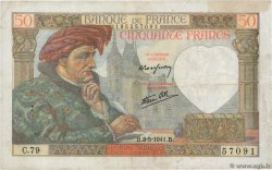 50 Francs JACQUES CŒUR FRANCE  1941 F.19.10