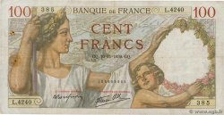 100 Francs SULLY FRANKREICH  1939 F.26.15