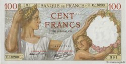 100 Francs SULLY FRANKREICH  1941 F.26.44 VZ