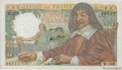 100 Francs DESCARTES FRANKREICH  1944 F.27.06
