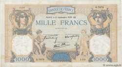 1000 Francs CÉRÈS ET MERCURE type modifié FRANCE  1939 F.38.37 TB+