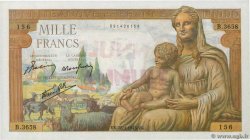 1000 Francs DÉESSE DÉMÉTER Annulé FRANCE  1943 F.40.17 AU+