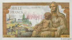 1000 Francs DÉESSE DÉMÉTER Annulé FRANKREICH  1943 F.40.17 fST+