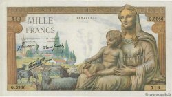 1000 Francs DÉESSE DÉMÉTER FRANCE  1943 F.40.25 VF+
