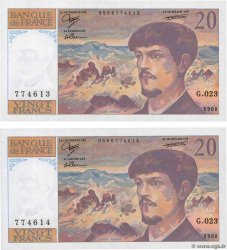 20 Francs DEBUSSY Consécutifs FRANCIA  1988 F.66.09