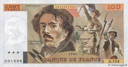 100 Francs DELACROIX modifié FRANCE  1986 F.69.10 SUP+