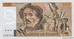 100 Francs DELACROIX imprimé en continu  FRANCE  1991 F.69bis.03a1a