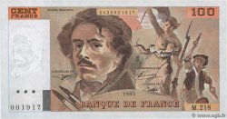 100 Francs DELACROIX imprimé en continu FRANKREICH  1993 F.69bis.05 fST+