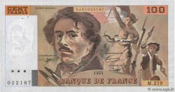 100 Francs DELACROIX imprimé en continu FRANCE  1993 F.69bis.07