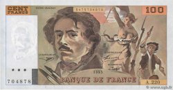 100 Francs DELACROIX imprimé en continu FRANCIA  1993 F.69bis.07 EBC