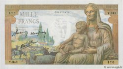 1000 Francs DÉESSE DÉMÉTER  FRANCIA  1942 F.40.02