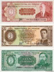 10, 50 et 100 Guaranies Lot PARAGUAY  1963 P.LOT ST