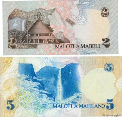 2 et 5 Maloti Lot LESOTHO  1981 P.04a et P.05a NEUF
