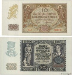 10 et 20 Zlotych Lot POLOGNE  1940 P.094 et P.095 pr.NEUF