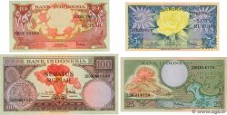 5, 10, 25 et 100 Rupiah Lot INDONESIA  1959 P.065 au P.067 et P.069 SC