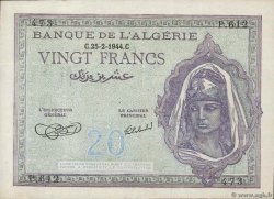 20 Francs ALGERIEN  1944 P.092a fVZ